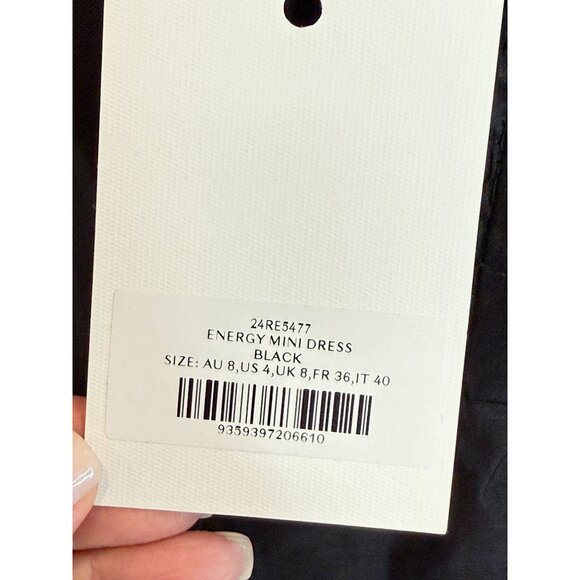 AJE Energy Black Mini Dress NWT - Size 4 - Picture 10 of 11